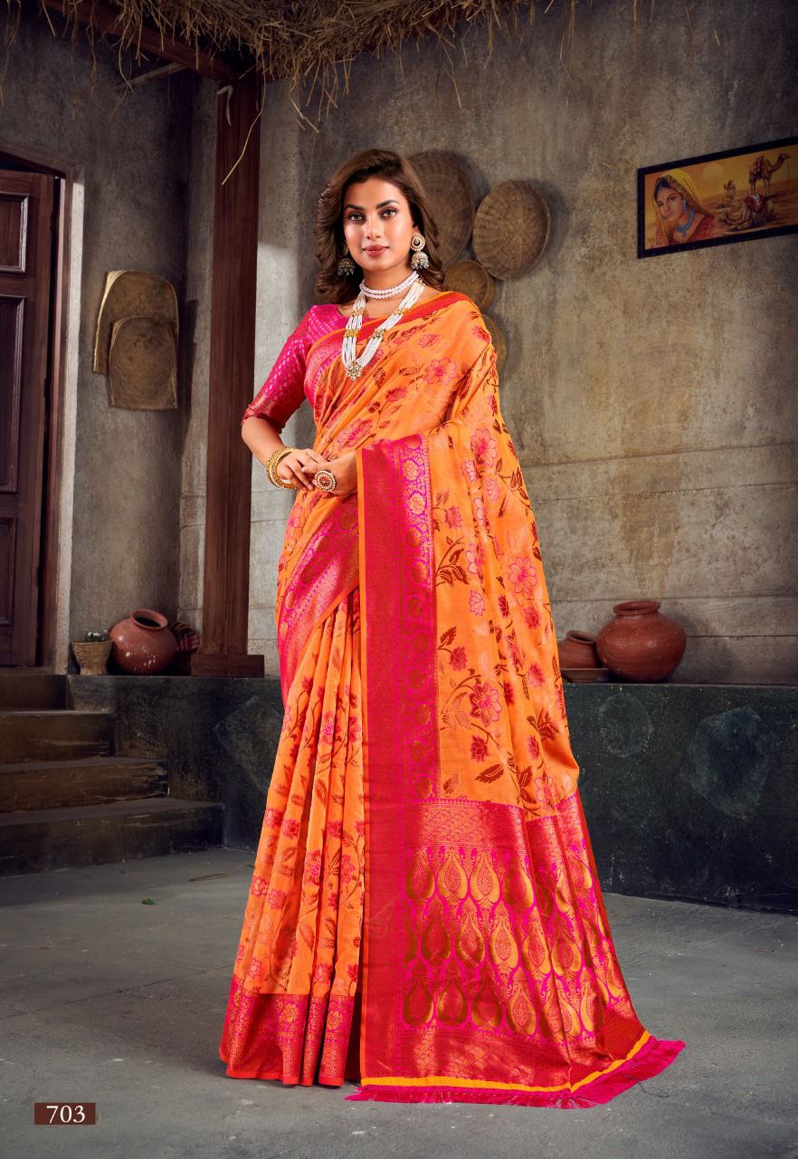 Artisanal Menakari Banarsi Silk Saree